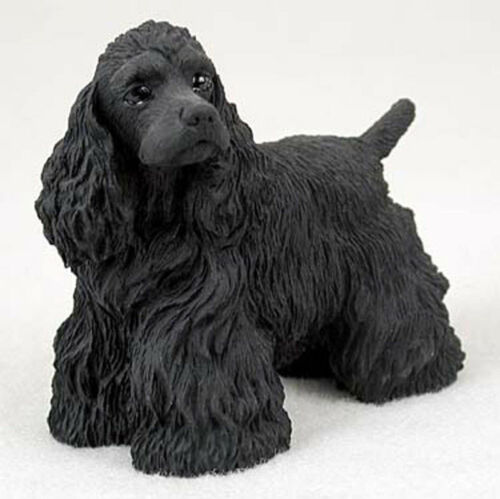 Cocker Spaniel Figurine Hand Painted Collectible Statue Black