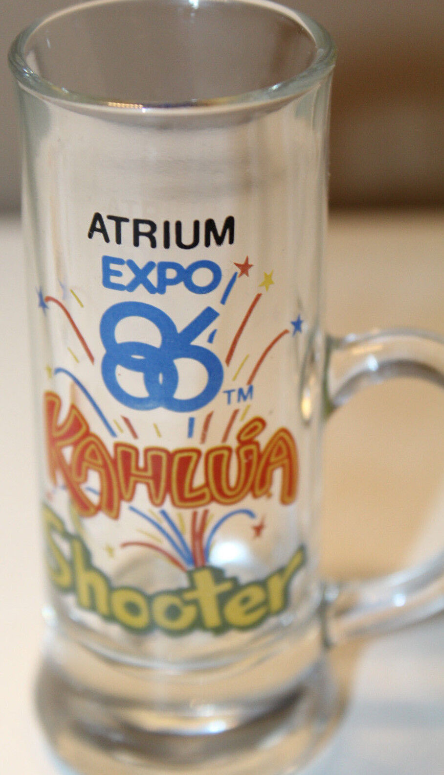 Expo 86 Vancouver Canada Atrium Edition Kahlua 4" Shooter Glass