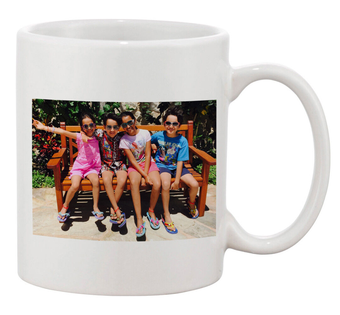 4 QTY Personalized Custom Text Photo White Ceramic 11 Oz Coffee Mugs Gift New