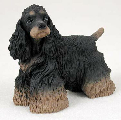 Cocker Spaniel Figurine Hand Painted Collectible Statue Black/Brown