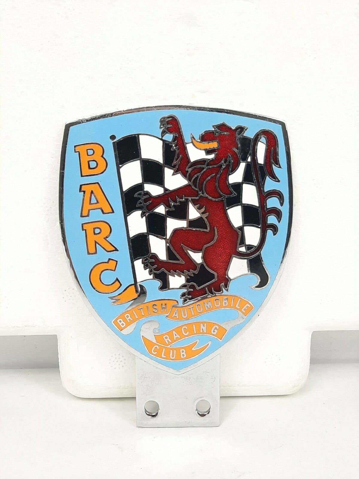 Vintage British Automobile Racing Club (barc) Auto Badge Chrome Enamel Nr Mint!