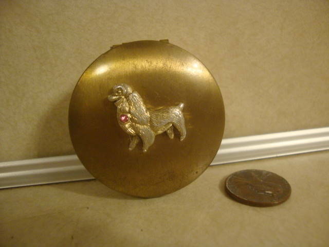 Vintage Brass Pill Box Featuring Cocker Spaniel Dog Lookalike Lady And The Tramp