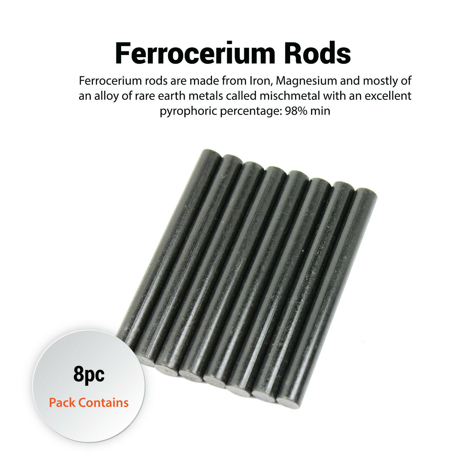 Pack of 8 Ferrocerium 5/16