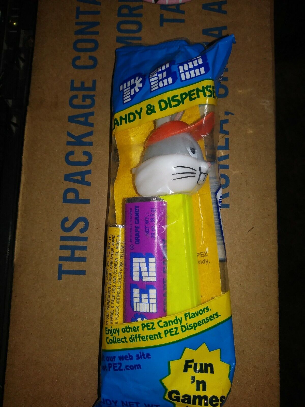 Bugs Bunny YellowPez Blue Package New in Bag