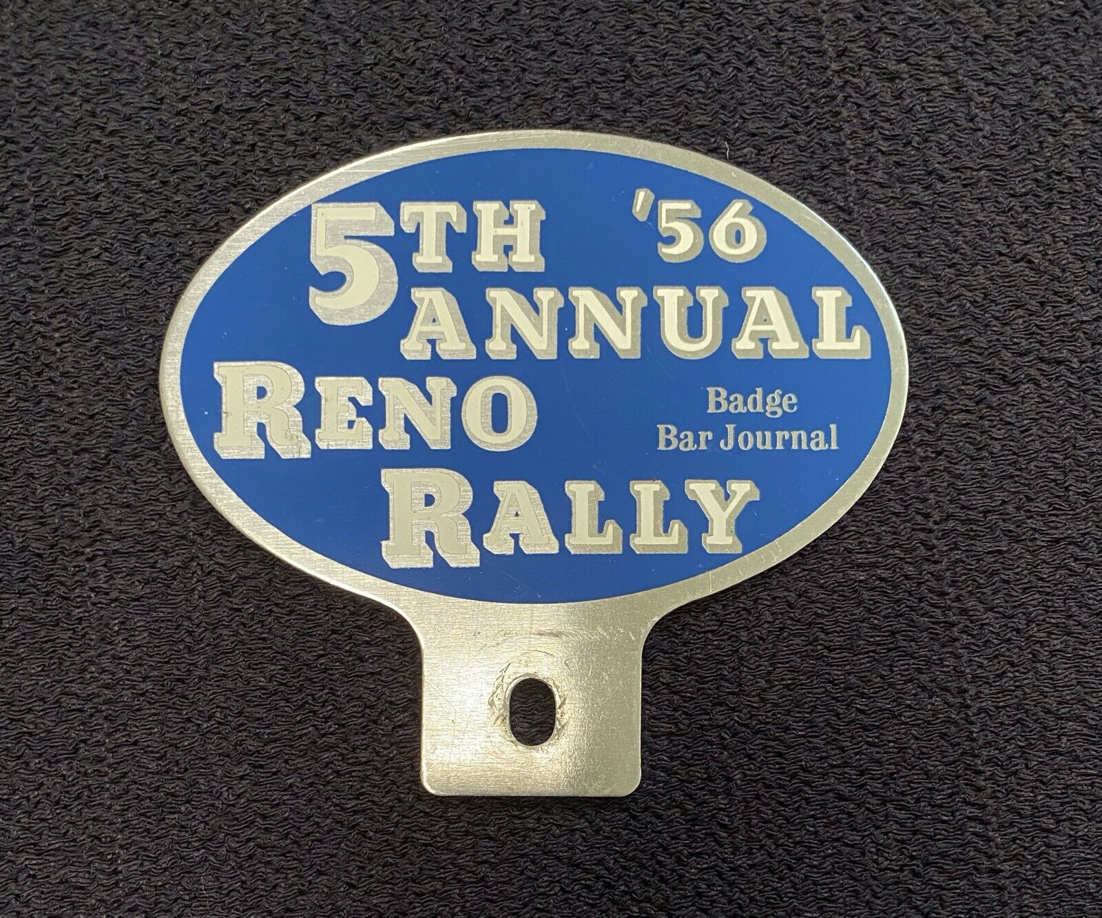 1956 5th Annual Reno Rally License Plate Topper Bar Badge Journal Rare!